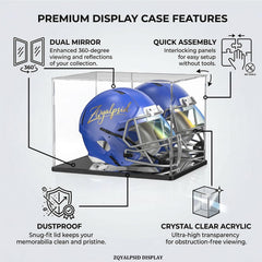 ZQYALPSID mirrored back and base reflecting helmet details for enhanced visual depth