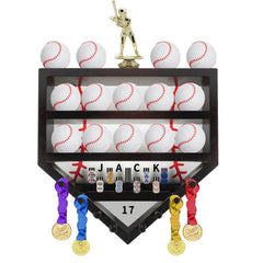 ZRINION front view home plate display showing organized memorabilia and neat presentation