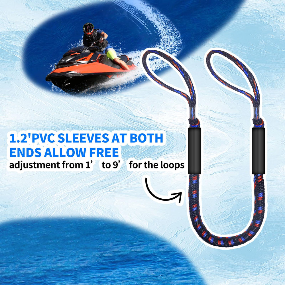 ZRSCHYG two folded bungee dock lines stored compactly for space-saving onboard stowage