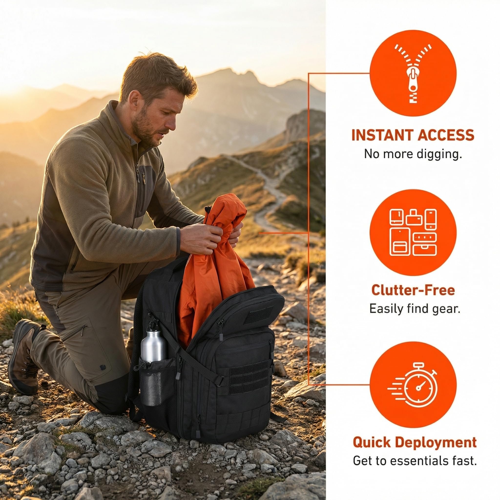 ZSearARMY ventilated back panel offering airflow and support for all-day comfort