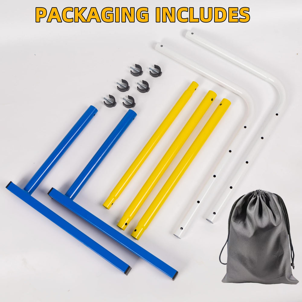 ZSHIGANMA hurdle pieces packed into carry bag for portable transport