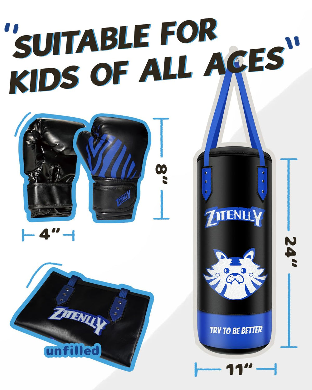 ZTTENLLY bag filled with clothes inside illustrating customizable weight and softness