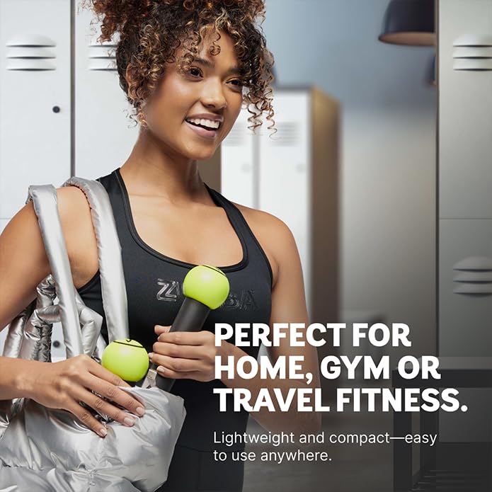 ZUMBA dumbbells in use by woman demonstrating safe form and cardio boost benefit