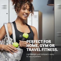 ZUMBA dumbbells in use by woman demonstrating safe form and cardio boost benefit